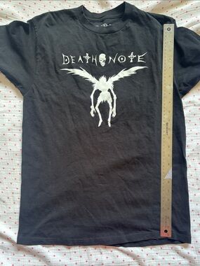 H&M Black Short Sleeve Tee with White Death Note Graphic